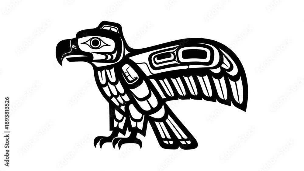 Fototapeta premium Native american style eagle illustration