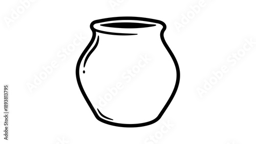 Simple black and white illustration of a vase