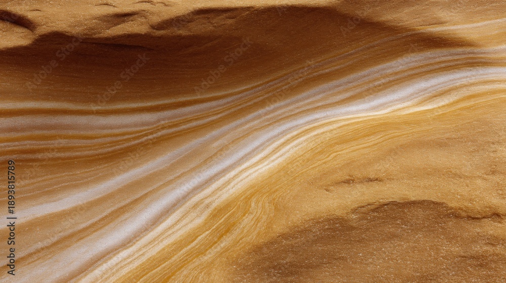 Obraz premium Close-up of a sandy surface with a wavy pattern. the sand appears to be a light brown color with a smooth texture. the pattern is made up of thin, wavy lines that create a wave-like effect.