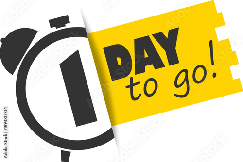 Countdown graphic: 1 day to go icon