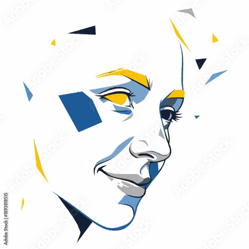 Stylized Portrait of a Young Persons Face.