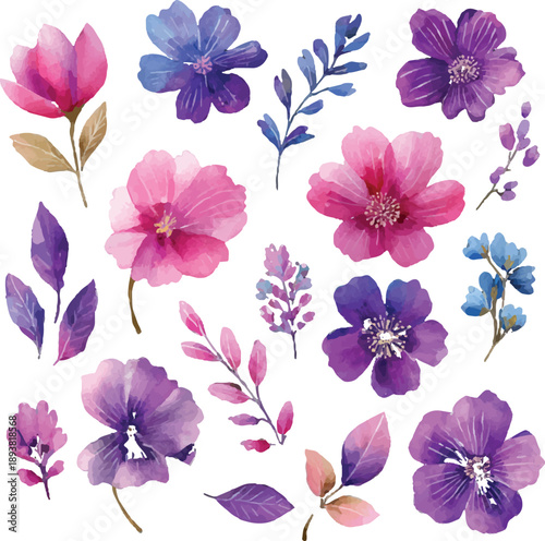 seamless pattern with pink flowers