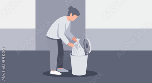 A man kneeling indoors cleaning the floor with a mop and bucket in a hallway.