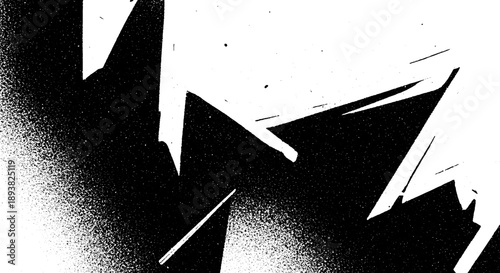 Abstract Black and White Geometric Shapes with Sharp Edges.