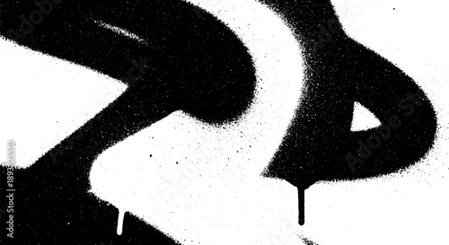 Abstract Black and White Graffiti Spray Paint Strokes.