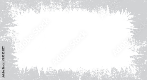 Abstract white frosty border on a light gray background.