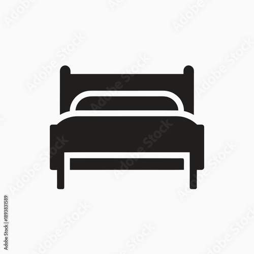 bed vector icon silhoutte vector style template