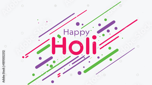 Vibrant holi celebration background with colorful paint streaks and text