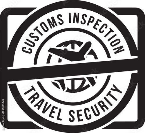 Customs Inspection Travel Security Stamp Icon
Passport Check and Border Control Symbol
Travel Security Customs Approval Emblem