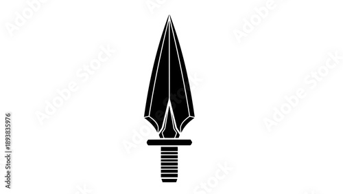 Black dagger icon on white background