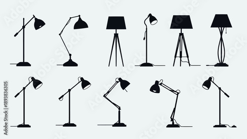 Collection of various desk lamps 13.