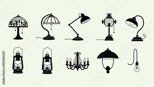 Collection of various lamps and lanterns.