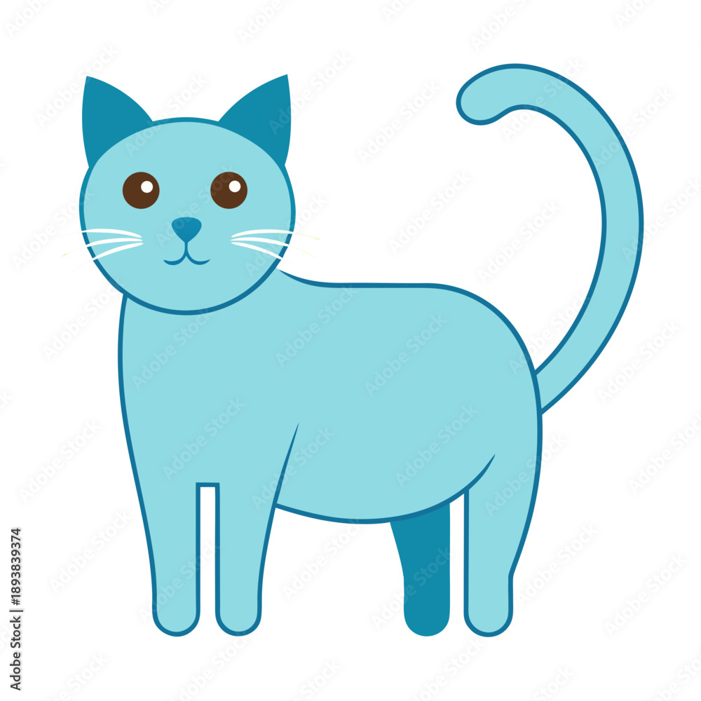 Fototapeta premium Flat-headed cat outline vector illustration, simple thin line art of a rare wild cat