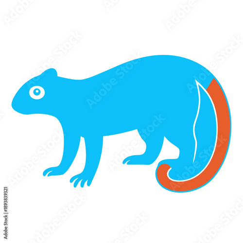 Cuscus vector illustration with simple thin outline, arboreal marsupial art