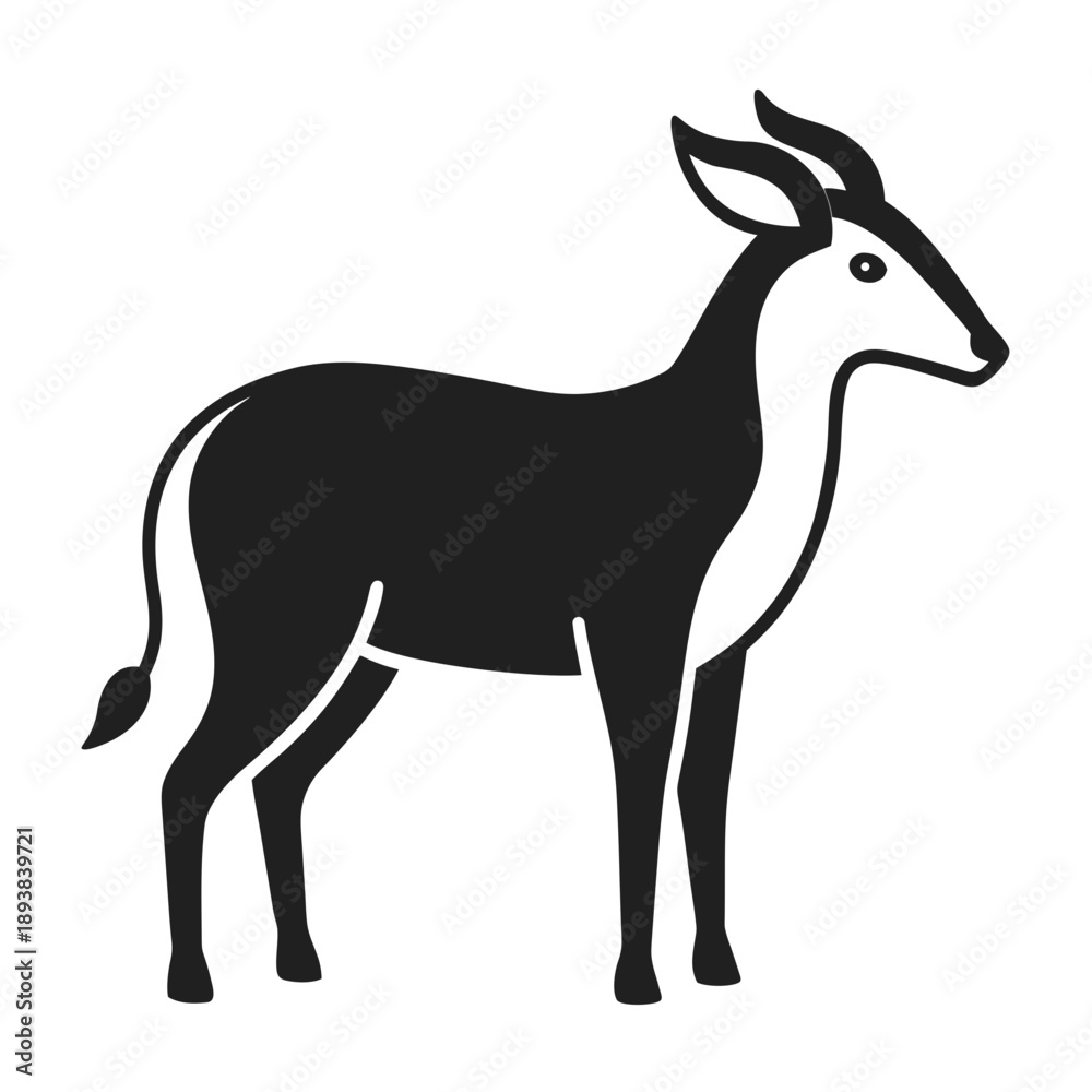 Fototapeta premium Serow simple thin line art vector illustration