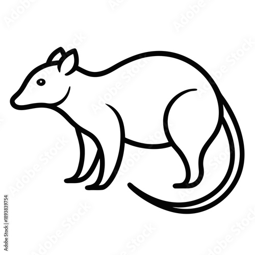 Solenodon simple thin line art vector illustration