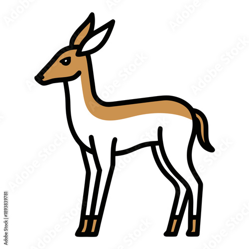 Steenbok simple thin line art vector illustration