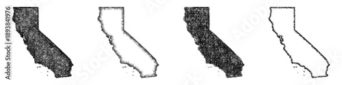 Sketch California map design set