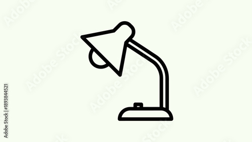 Desk lamp with adjustable arm.