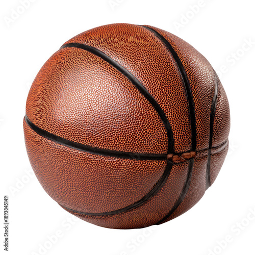 Close-up of a brown leather basketball (5)