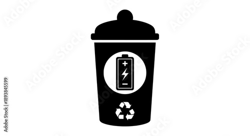 Battery recycling icon for proper disposal