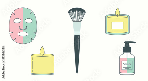 Vector illustration of beauty and skincare products