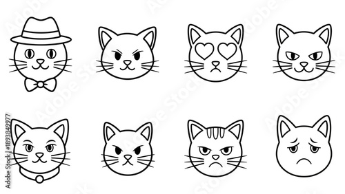 Cats with various facial expressions 1.