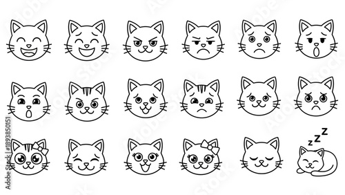 Collection of cat face emoticons 5.