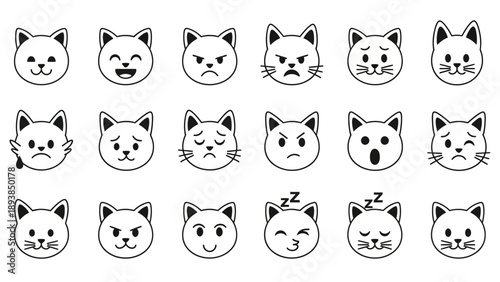 Collection of cat face emoticons 7.