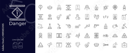 Danger Line Editable Icons set