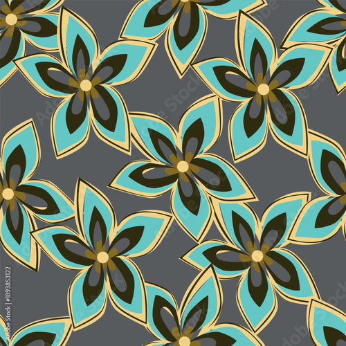 Seamless pattern from bouquet cute floral Traditional ornament yellow floral pattern,Abstract seamless simple floral pattern. Flower pattern. Spring pattern. used for textile, wallpaper, card 
