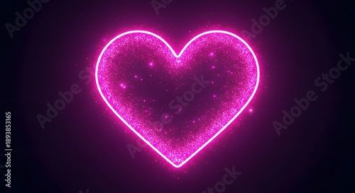 Glowing pink heart