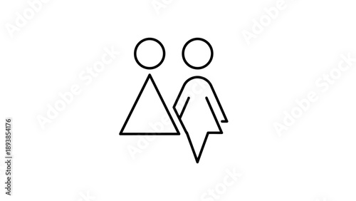 Male and female gender symbols icon.