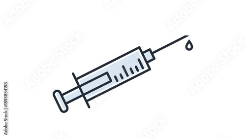 Medical Syringe with Needle Closeup.