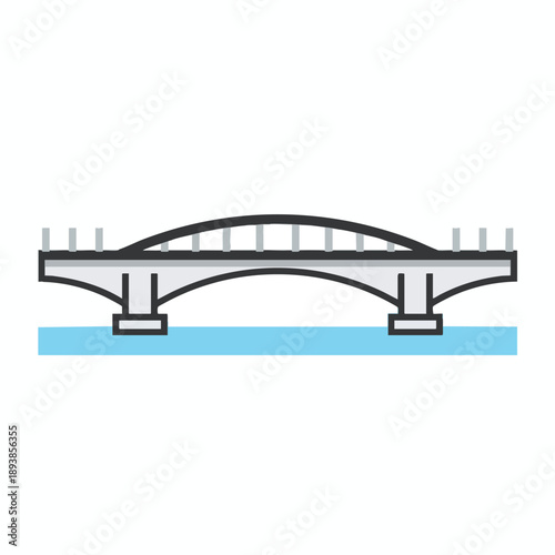 Illustration of a simple bridge over water