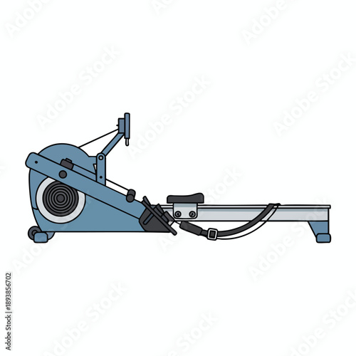 Illustration of a rowing machine for home workout