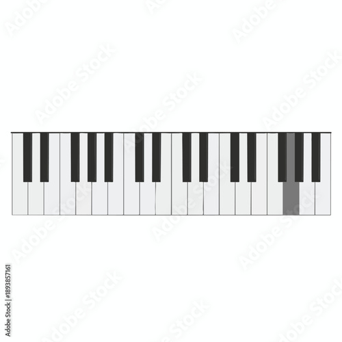 Piano Keyboard with Highlighted Key