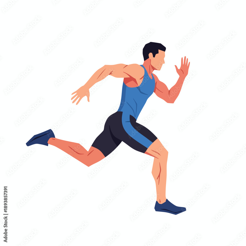 Fototapeta premium Young man sprinting in athletic wear