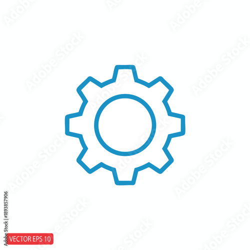 Simple Blue Gear Icon