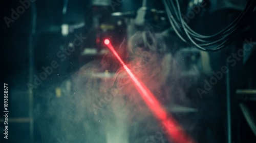 Intense red laser beam slic...