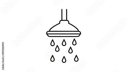 Shower head with water droplets falling 1.