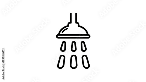 Shower head with water droplets falling 3.