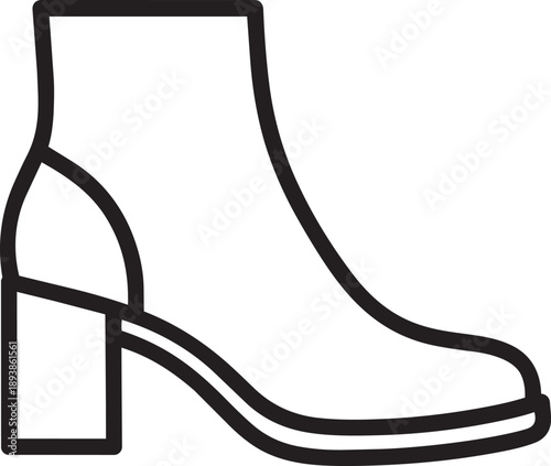 Classic men leather dress shoe profile line icon for business attire