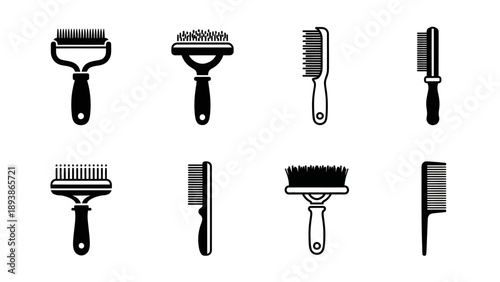 Collection of various grooming brushes.