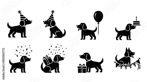 Dachshund dogs in party celebration.