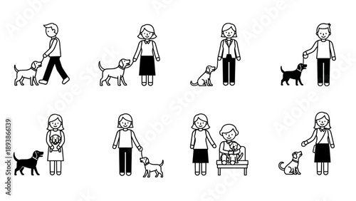 People Interacting with Happy Dogs.