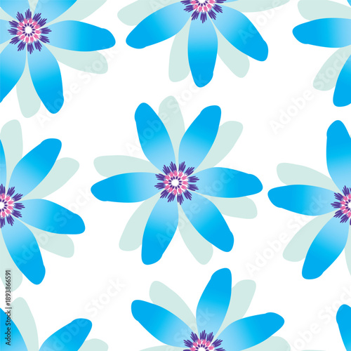 Seamless floral pattern, old fashion folk ornament with flowers branches. Cute botanical design, simple flower print: small hand drawn flowers branches arranged in a diagonal line. Vector pattern