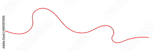 Red thread vector. Red thread looped in a swirl line, symbolizing vector. Line of red yarn, long red thread icon isolated on a white background. eps 10