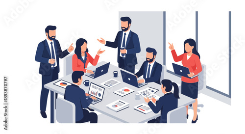 Wallpaper Mural Business Professionals Collaborating Around Conference Table. Torontodigital.ca