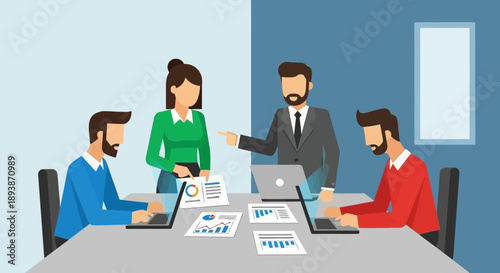 Group of Business Professionals in Meeting.